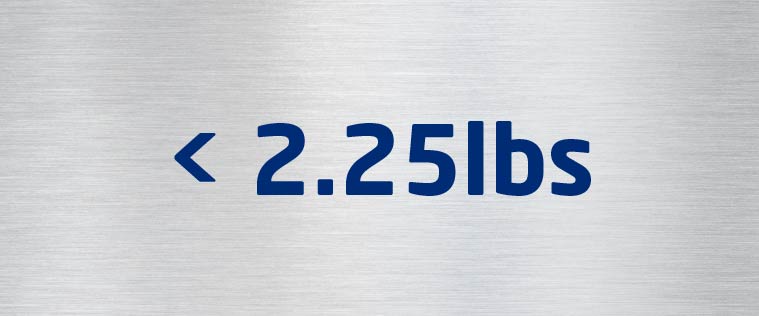 Motors: < 2.25lbs
