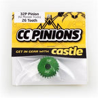 ACCESSORIES: CC PINION - 32 PITCH - 16T, 18T, 20T, 22T, 24T, 26T, 28T