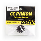ACCESSORIES: CC PINION - MOD 1.5 - 12T, 14T, 16T, 18T HARDENED STEEL