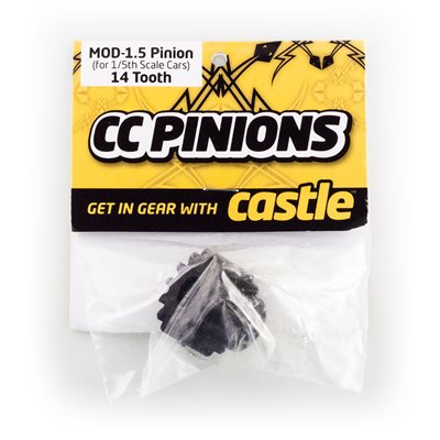 ACCESSORIES: CC PINION - MOD 1.5 - 12T, 14T, 16T, 18T HARDENED STEEL