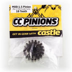 ACCESSORIES: CC PINION - MOD 1.5 - 12T, 14T, 16T, 18T HARDENED STEEL