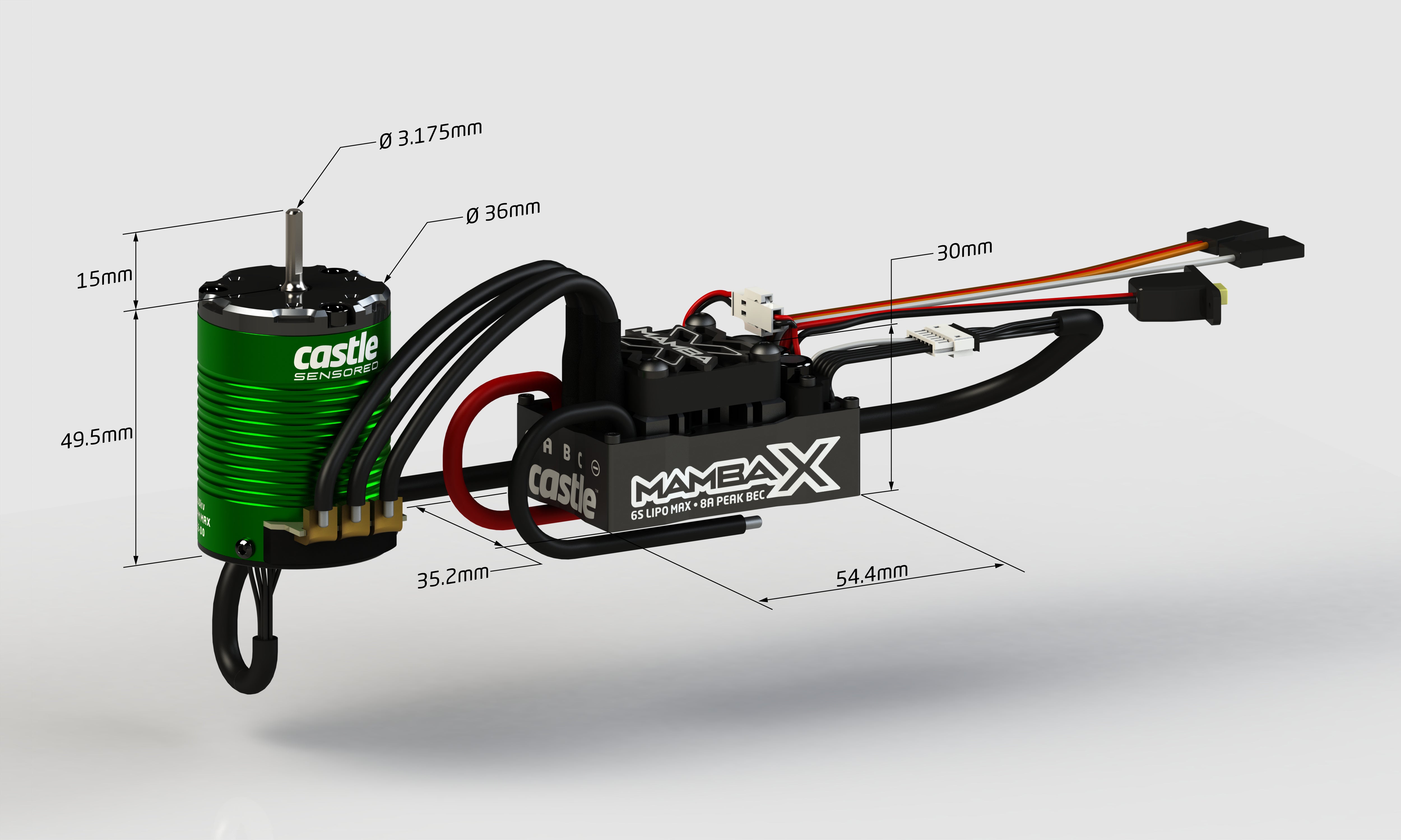 SURFACE ESC, MOTOR COMBO: MAMBA X, 25.2V WP ESC AND 1406-7700KV