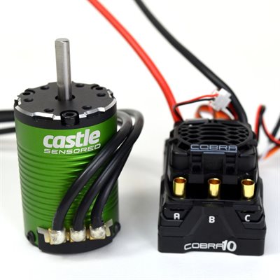 SURFACE ESC, MOTOR COMBO: COBRA 10 6S MAX, 25.2V MAX, 8A PEAK BEC w/ 1410-3800KV 5MM SENSORED MOTOR