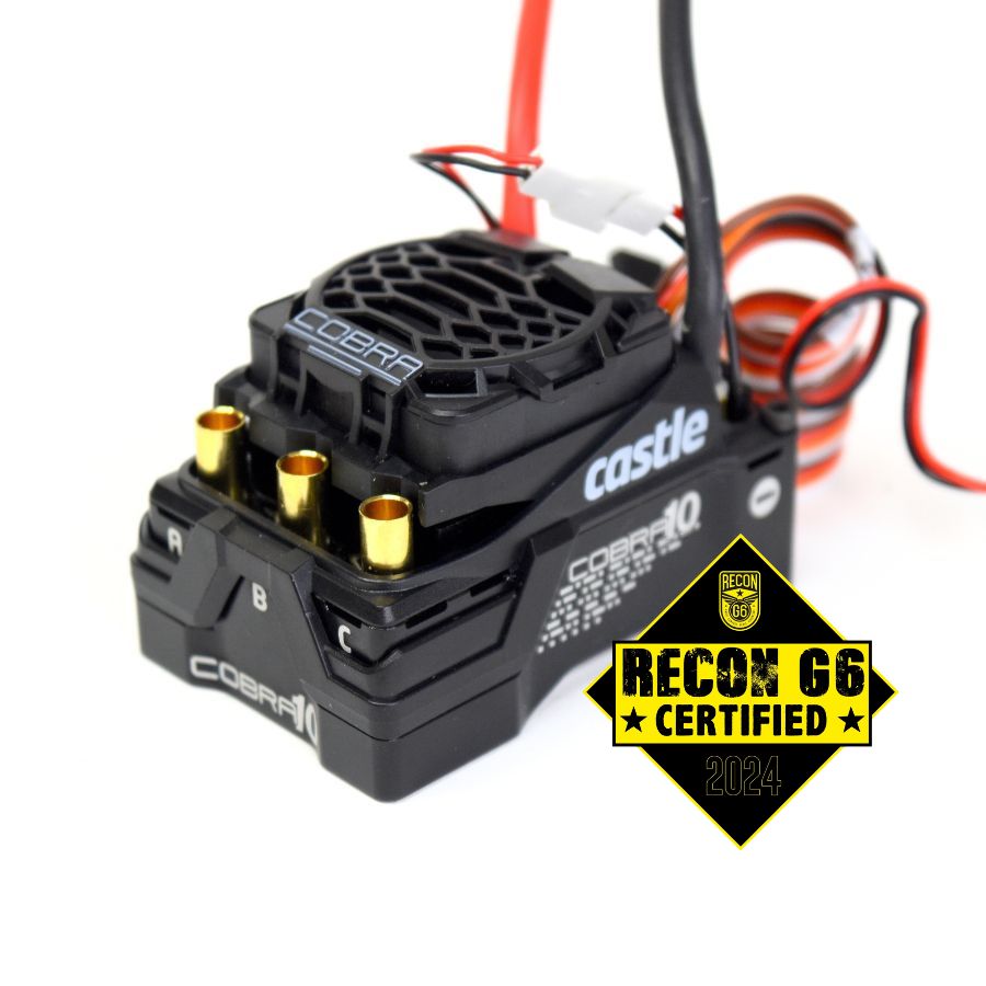 SURFACE ESC, MOTOR COMBO: COBRA 10 6S MAX, 25.2V MAX, 8A PEAK BEC w/ 1412-3200 5MM KV SENSORED MOTOR