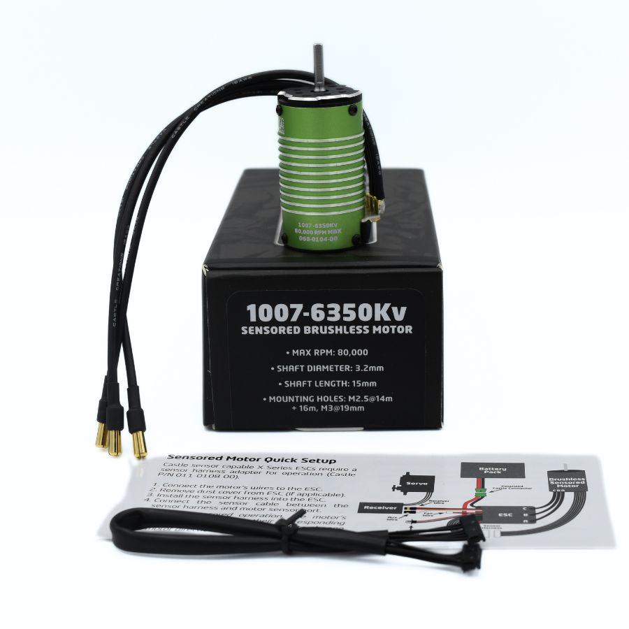 SENSORED MOTOR: 4-POLE SENSORED BRUSHLESS 1007-6350KV MOTOR