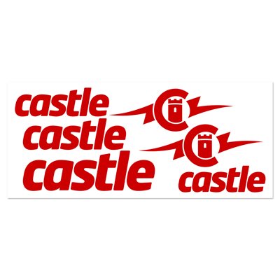 Castle vinyl decal in red